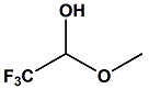 Chemical diagram for Trifluoroacetaldehyde methyl hemiacetal Cas # 431-46-9